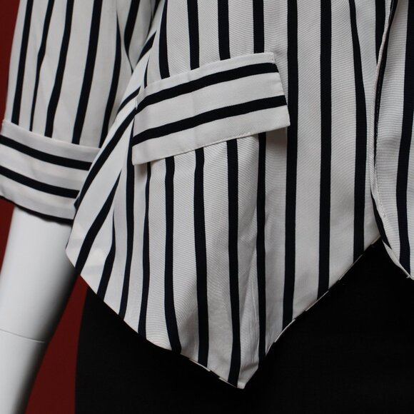 Sparkle & Fade Black and White Striped Blazer - Picture 5 of 13